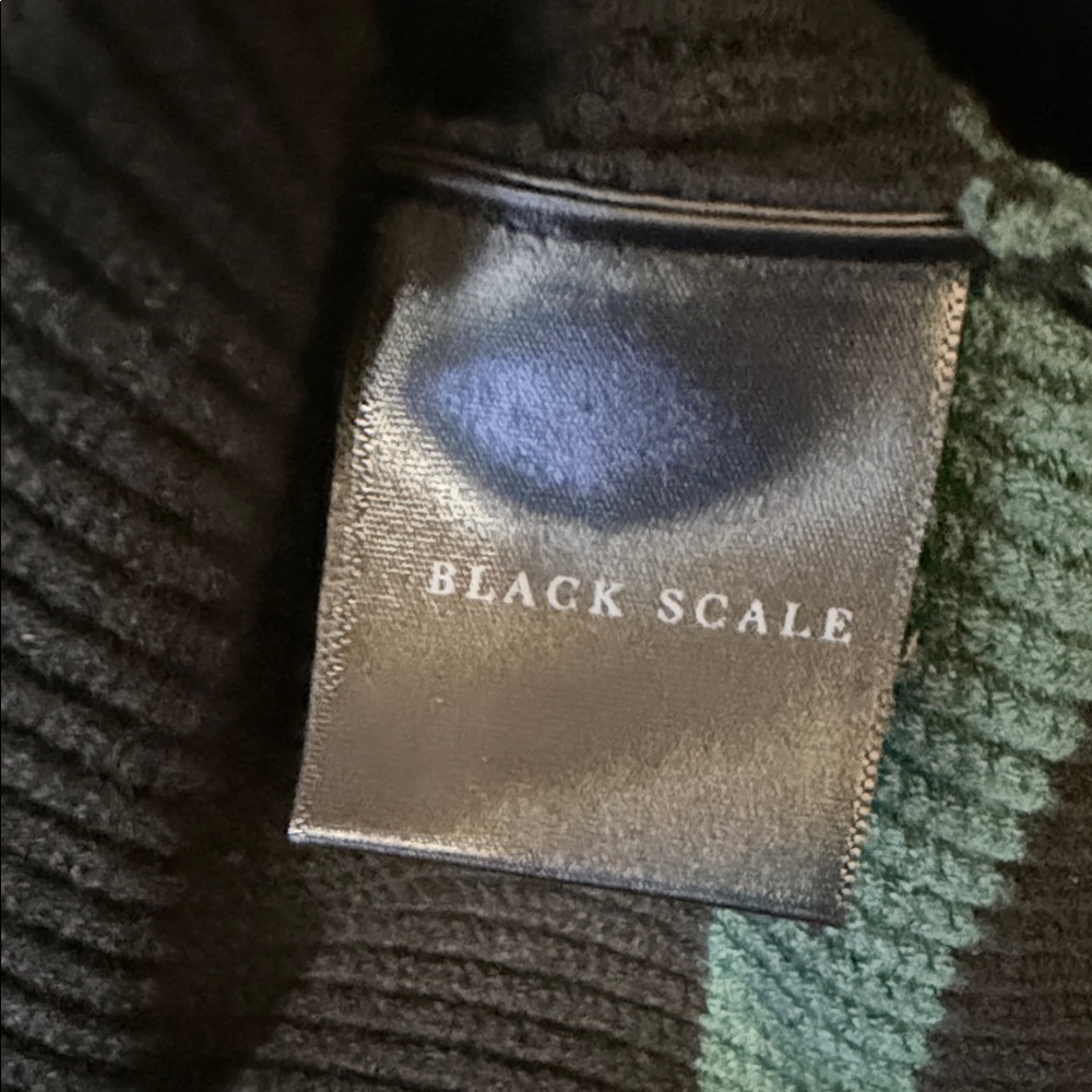 Black Scale Black V-Neck Sweater with Yellow Trim - Picture 9 of 16